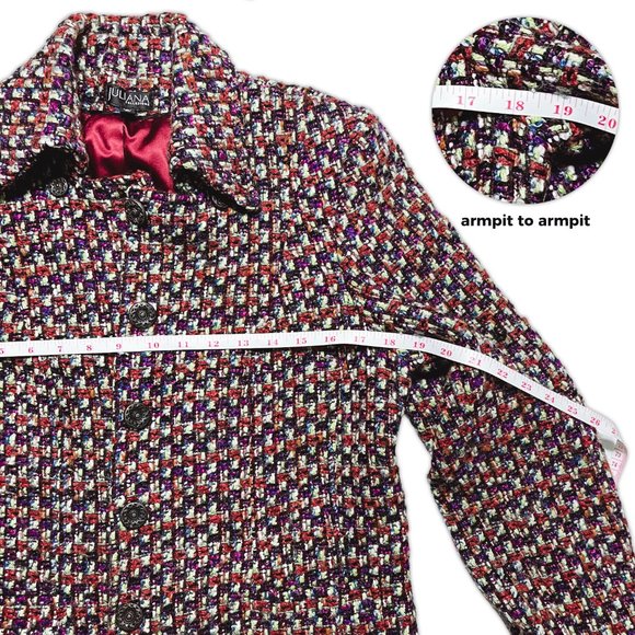 Juliana Collezione Women's Confetti Burgundy Blazer - Size 8 - Picture 6 of 7